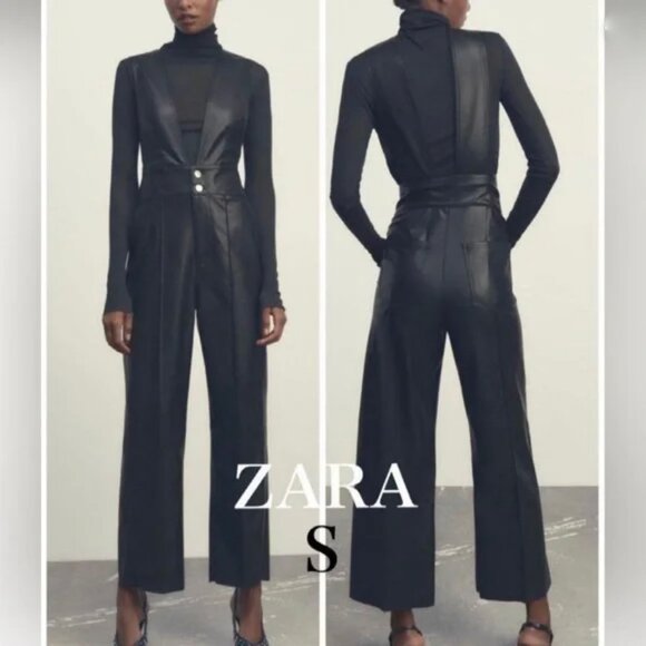 Zara Pants - Zara  Faux Leather Jumpsuit